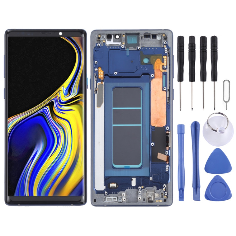 OLED LCD Screen for Samsung Galaxy Note9 SM-N960 Digitizer Full Assembly with Frame (Blue)